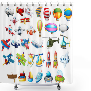 Personality  Airplane Toys And Balloons Shower Curtains