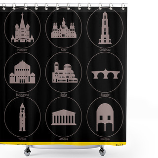 Personality  European Capitals - Icon Set (Part 5) Shower Curtains