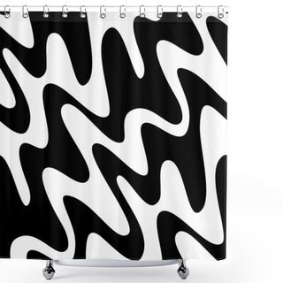 Personality  Black And White Seamless Pattern Shower Curtains