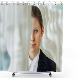 Personality  Woman Standing In Line With Mannequins Shower Curtains