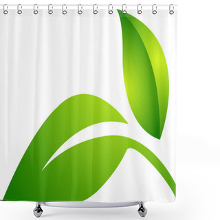Personality  Two Leaf Logo Shower Curtains