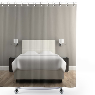 Personality  Interior Of The Modern Design  Bedroom 3D Rendering Shower Curtains