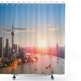 Personality  Shanghai  In A Beautiful Dusk Shower Curtains