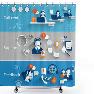 Personality  Customer Service Banners Shower Curtains