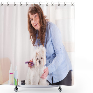 Personality  Dog Grooming Shower Curtains