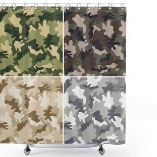 Personality  Different Camouflage Seamless Patterns Shower Curtains