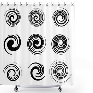Personality  Smudge, Smear Circular Spiral, Swirl, Twirl Element. Gel, Fluid, Liquid Icon  Stock Vector Illustration, Clip-art Graphics. Shower Curtains