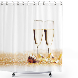 Personality  Champagne And Ribbon Shower Curtains
