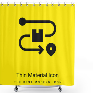 Personality  Box Minimal Bright Yellow Material Icon Shower Curtains