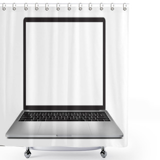 Personality  Laptop With Blank Screen 13 Inch Isolated On White Background Shower Curtains