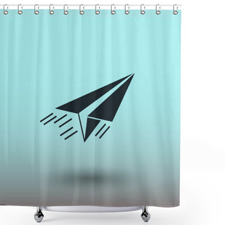 Personality  Pictograph Of Paperplane, Illustration Shower Curtains