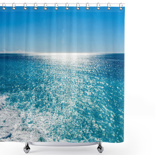 Personality  View Of Beautiful Mediterranean Landscape, Sea And Sunny Sky. Shower Curtains