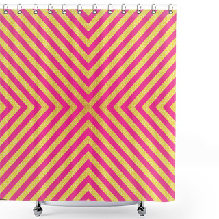 Personality  Gold Glittering Lines Pattern Shower Curtains