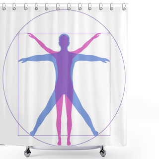 Personality  Vetruvian Man, Human Anatomy Shower Curtains