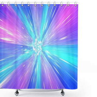 Personality  Abstract Hyperspeed Jump On Space, Out Space Travel. Worm Hole 3d Illustration Shower Curtains