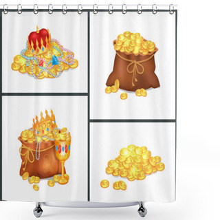 Personality  Treasure Collection Poster Vector Illustration Shower Curtains