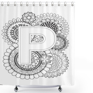 Personality  Coloring Book For Adult. Mandala And Sunflower. ABC Book.  Shower Curtains