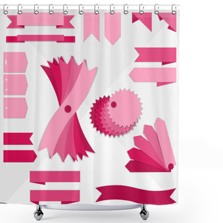 Personality  Ribbons Collection Vector Illustration   Shower Curtains