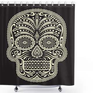 Personality  Ornate Sugar Skull Shower Curtains