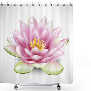 Personality  Single Blossoming Lotus Flower Shower Curtains