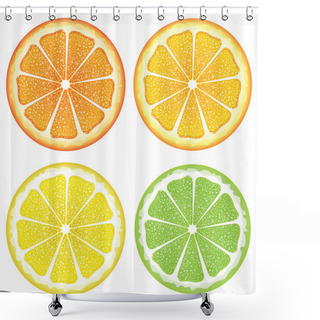 Personality  Various Citrus Slices Shower Curtains