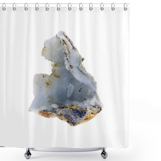 Personality  Single Rough Natural Blue Chalcedony Rock Shower Curtains