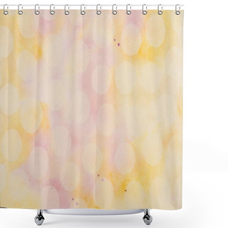 Personality  Set Of White Circles On Yellow And Purple Watercolor Surface Shower Curtains