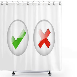 Personality  Check Mark Vector Illustration Shower Curtains