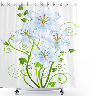 Personality  Lilly Flower Shower Curtains