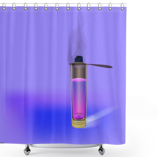 Personality  Glass Of Absinthe. Vector Illustration Shower Curtains