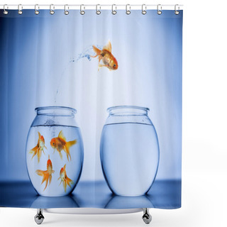 Personality  Fish Happily Jumping Shower Curtains