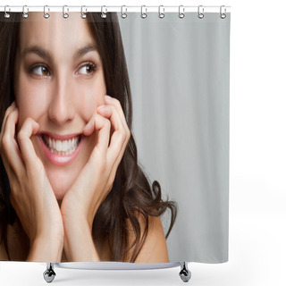Personality  Pretty Smiling Girl Shower Curtains