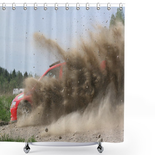 Personality  Rally Car Shower Curtains