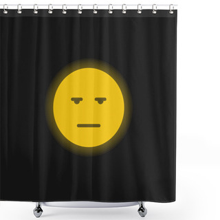 Personality  Bored Yellow Glowing Neon Icon Shower Curtains