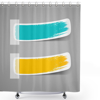 Personality  Colorful Label Brush Stroke Background Shower Curtains