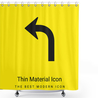 Personality  Arrow Curve Pointing Left Minimal Bright Yellow Material Icon Shower Curtains