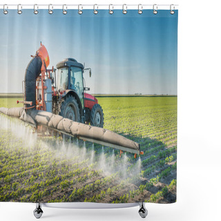 Personality  Tractor Spraying Pesticides Shower Curtains