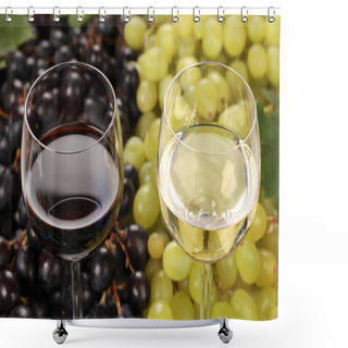 Personality  White Wine And Red Wine In Glasses Shower Curtains
