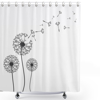 Personality  Three Vector Dandelions Shower Curtains