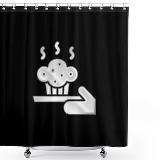 Personality  Baking Silver Plated Metallic Icon Shower Curtains