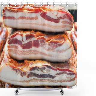 Personality  Bacon Stack Shower Curtains