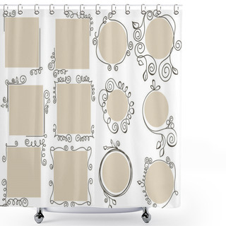 Personality  Doodle Frames Collection Shower Curtains