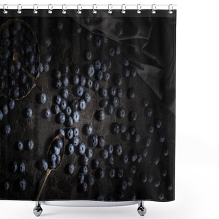 Personality  Blueberries And Vintage Cutlery  Shower Curtains