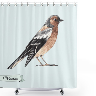 Personality  Vector Watercolor Nightingale Shower Curtains