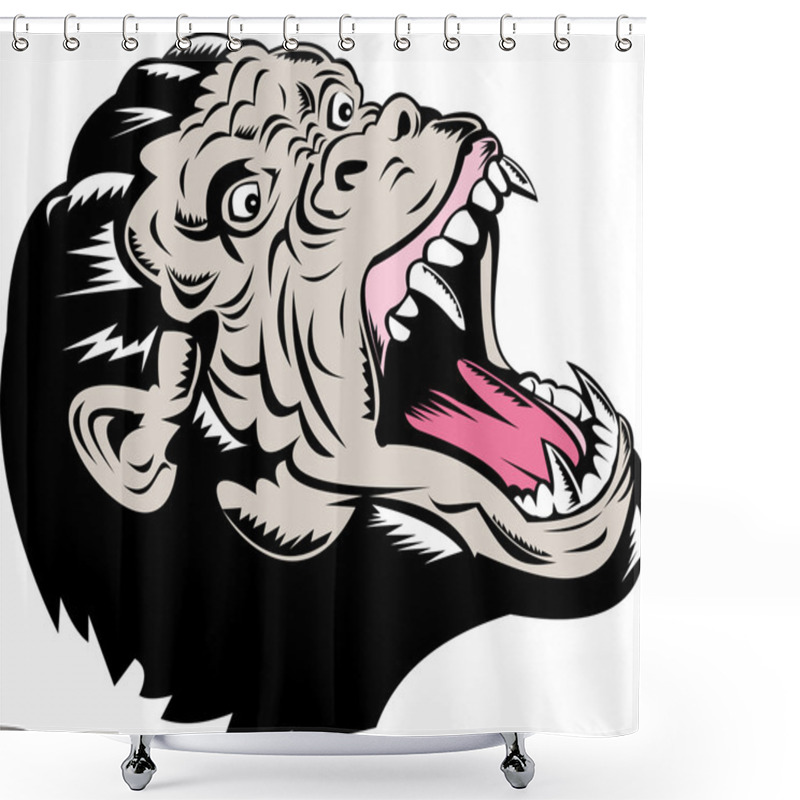 Personality  Angry Ape Or Chimpanzee Shower Curtains