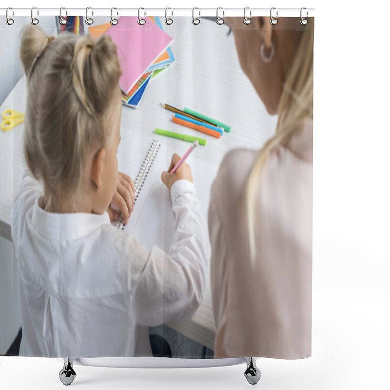 Personality  Child Drawing With Mother Shower Curtains