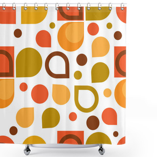 Personality  Abstract Retro Geometric Seamless Pattern. Illustration Shower Curtains