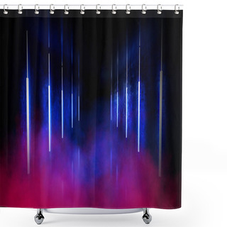 Personality  Black Tunnel, Black Gloss, Neon Lamps Hanging From The Ceiling, Reflected In The Walls And Floor. Night View Of The Corridor. Abstract Dark Hall Interior Background. 3D Rendering Shower Curtains