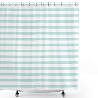 Personality  Striped Seamless Pattern Inspired By Navy Uniform In Shades Of Aqua Blue. Shower Curtains
