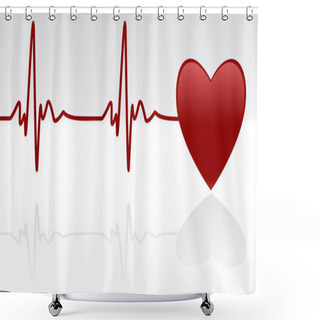 Personality  Heartbeat Shower Curtains